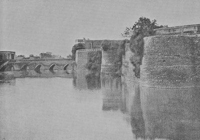 The fort surrounded by canal, Bharatpur by Raja Deen Dayal